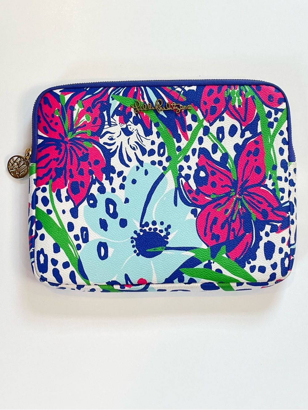 Lilly Pulitzer “ In  The Garden” Pink, Blue & Green Floral iPad Tech Case
